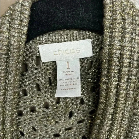 Chico’s cable knit button up sweater cardigan - Picture 3 of 3